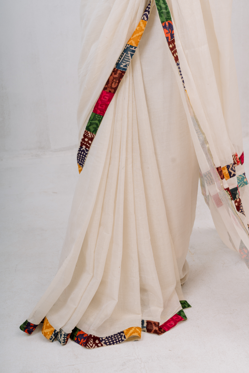 Premium Woven PoetryX Patchwork Saree