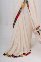 Premium Woven PoetryX Patchwork Saree