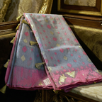 Silver Ash Handloom Dhakai Jamdani Saree: Authentic Craft, Classic Motifs