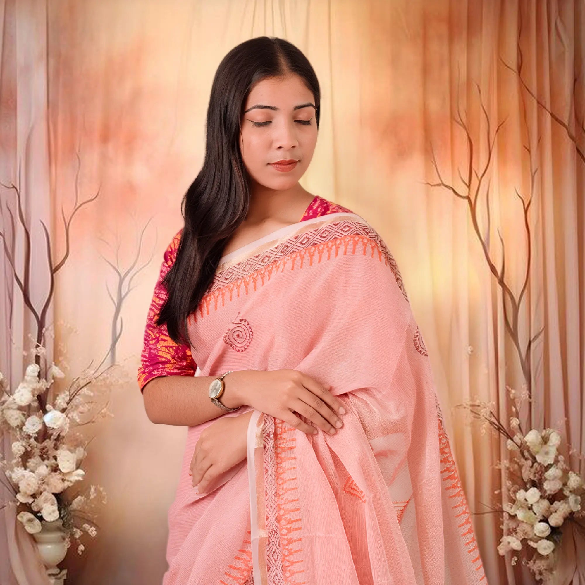 Exclusive AuroraX Handloom Cotton Saree