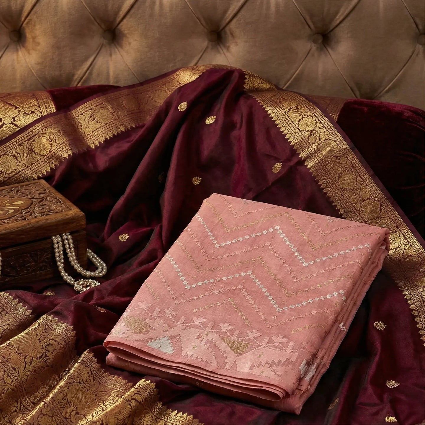 Soft Pink Handloom Dhakai Jamdani Saree: Pure Cotton, Intricate Motifs