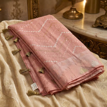 Soft Pink Handloom Dhakai Jamdani Saree: Pure Cotton, Intricate Motifs