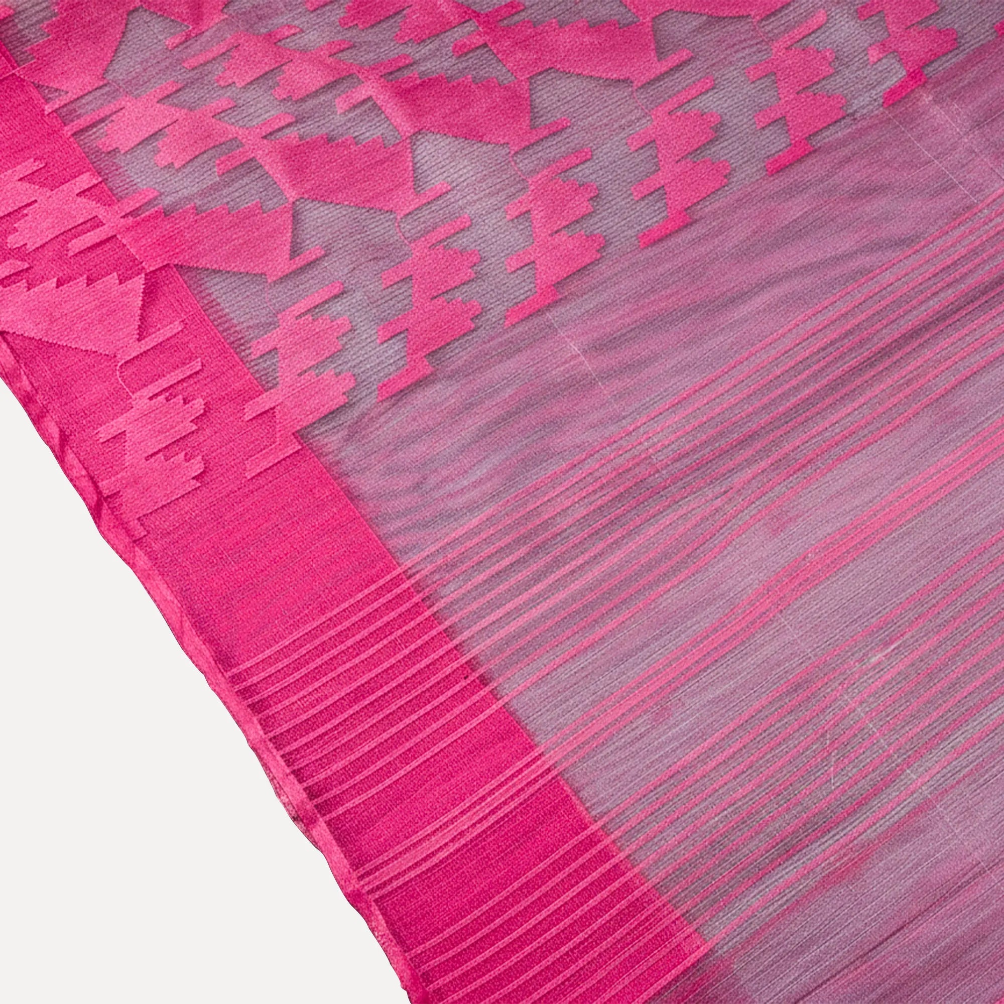 Silver Ash Handloom Dhakai Jamdani Saree: Authentic Craft, Classic Motifs