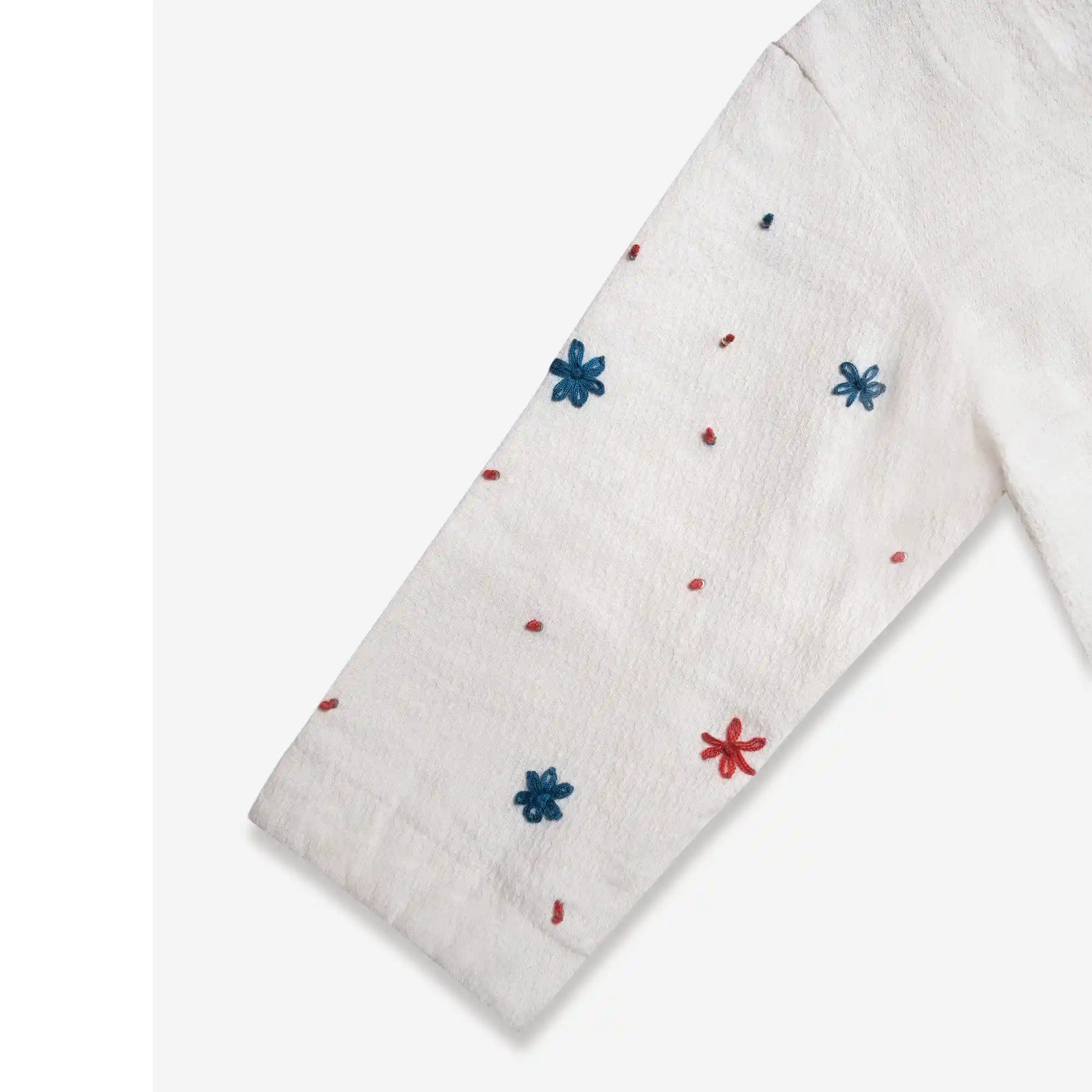 Cloud LineX Cotton Blouse: Hand Embroidery & Artisan Back Buttons