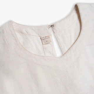 Cloud LineX Cotton Blouse: Hand Embroidery & Artisan Back Buttons