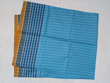 RegularX Blue Handloom Cotton Lungi 80 Count Stitched Comfort