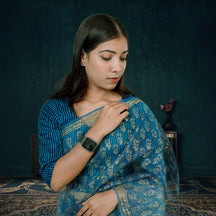 Luxury Eco GlazeX Organza Saree (Blue)