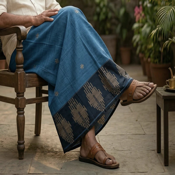 ExclusiveX Lungi Blue Classic Comfort Breathable Soft Fabric