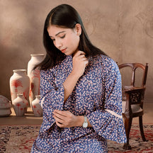 FloraX Kurti: Purple Cotton & Katha Stitch Design