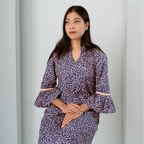 FloraX Kurti With Purple Cotton And Small Flower Print Lightweight Feel