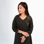 LotusX Kurti With Contrast Hand Embroidery Stylish And Unique Design