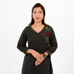 LotusX Kurti With Contrast Hand Embroidery Stylish And Unique Design