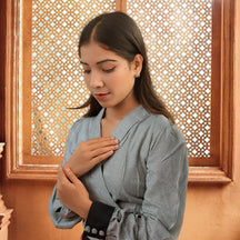 Mayfair JacketX Blouse: Check Print With Hand Embroidery
