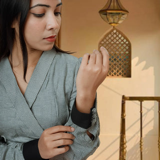 Mayfair JacketX Blouse: Check Print With Hand Embroidery