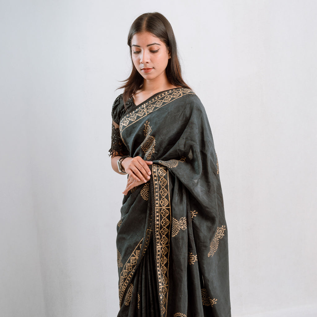 Exclusive Midnight skyX Silk Saree