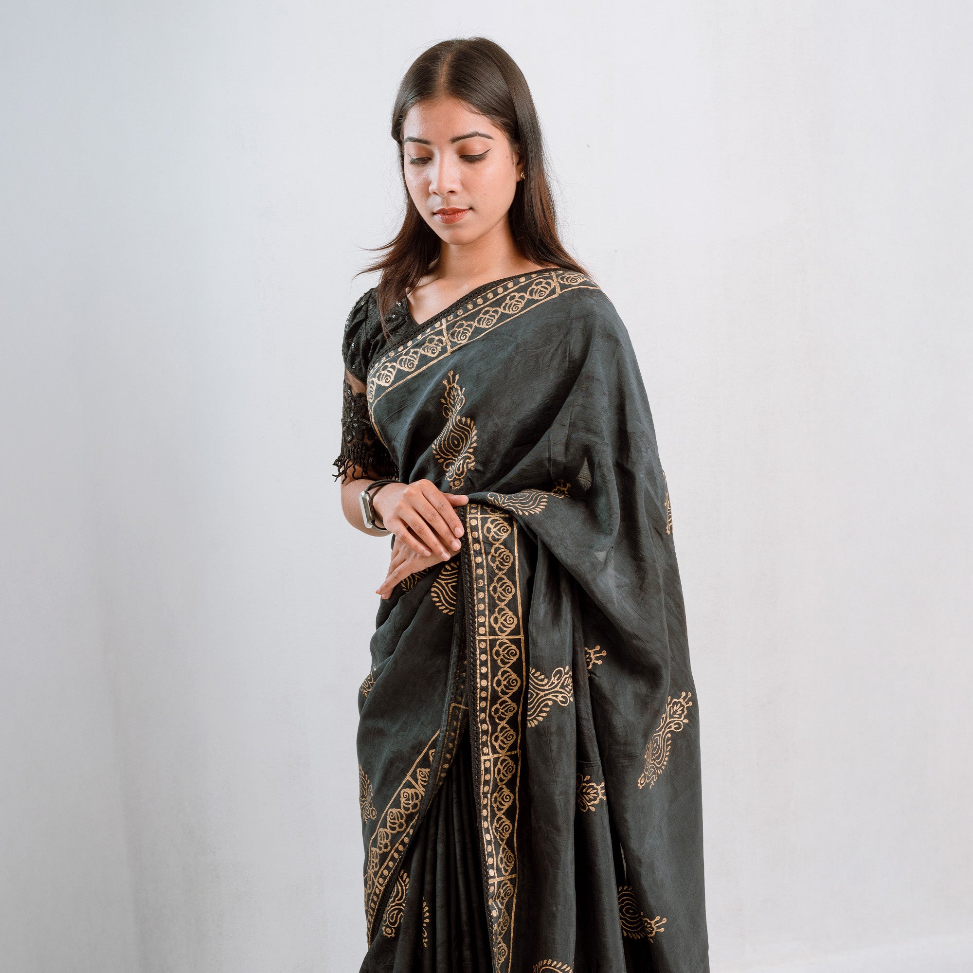 Exclusive Midnight skyX Silk Saree