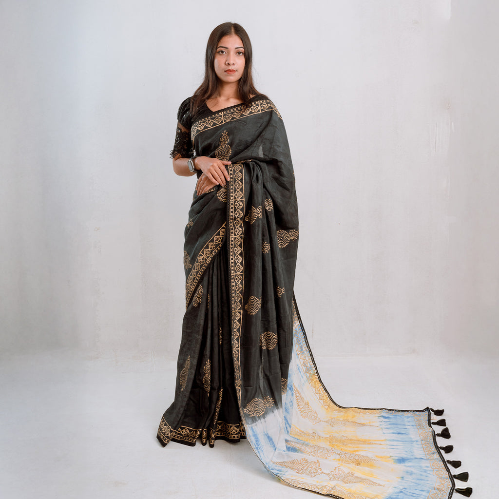 Exclusive Midnight skyX Silk Saree