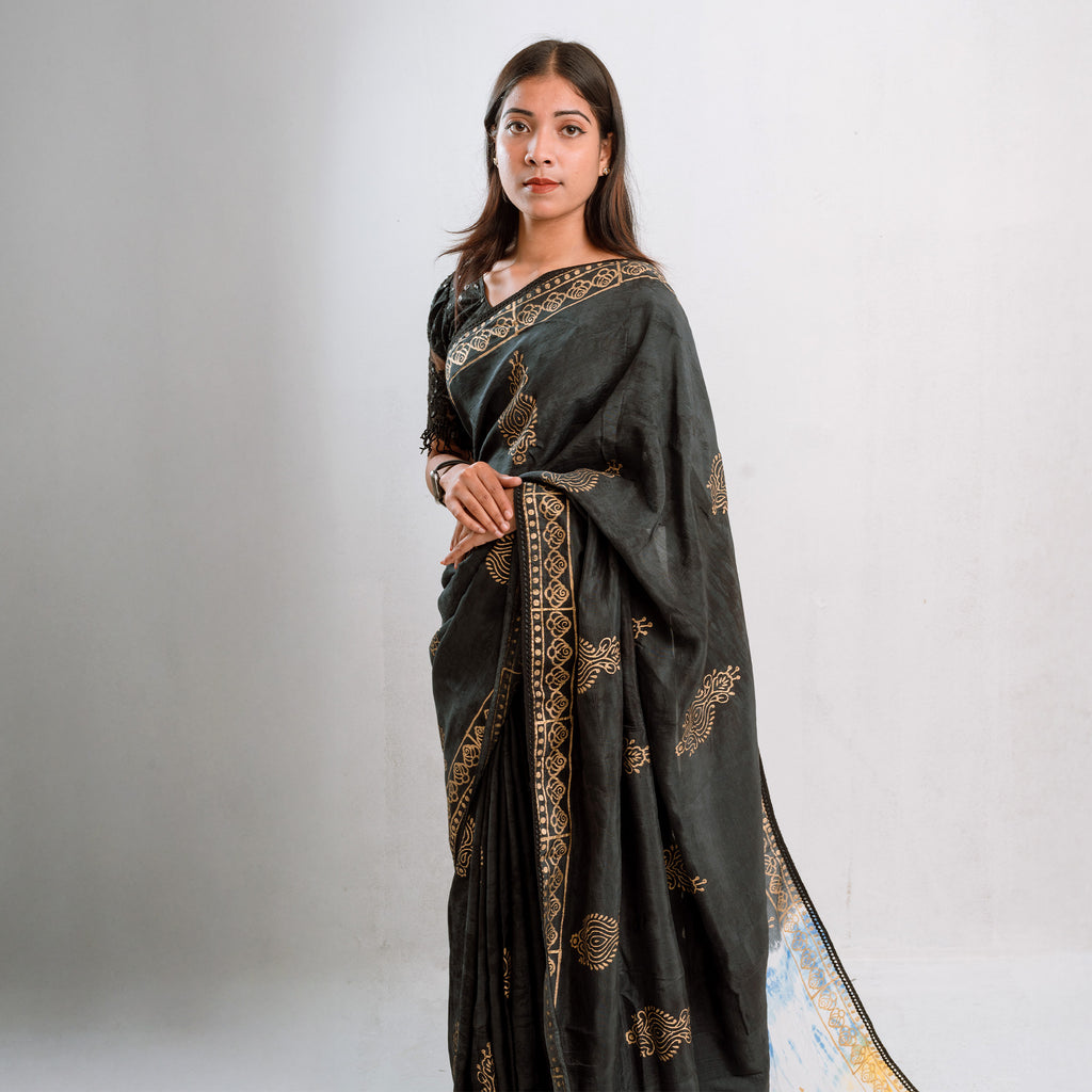 Exclusive Midnight skyX Silk Saree