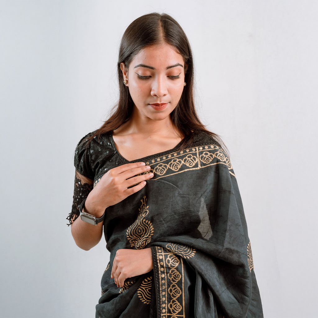 Exclusive Midnight skyX Silk Saree