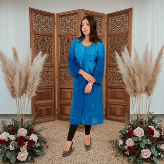 MoanaX Kurti: Premium Azo-Free With Silver Sequin Detail