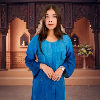 MoanaX Kurti: Premium Azo-Free With Silver Sequin Detail
