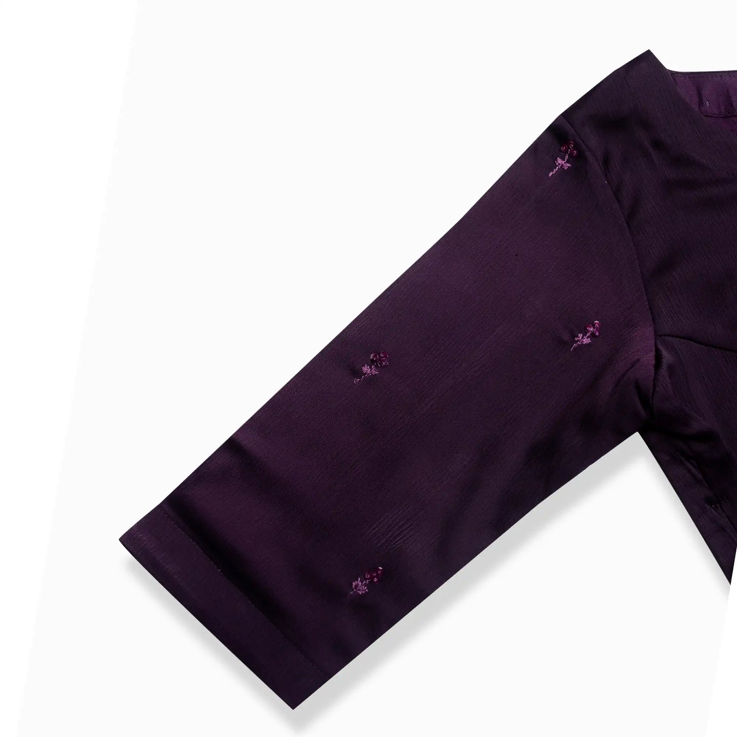 Mystic BloomX Purple Silk Blouse: Princess Cut & V-neck