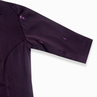 Mystic BloomX Purple Silk Blouse: Princess Cut & V-neck