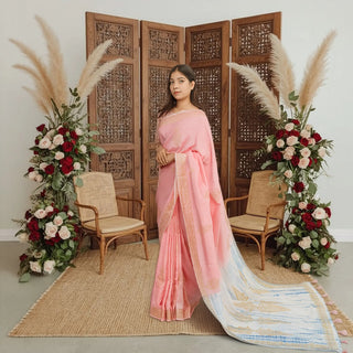 Premium Orchid SkyX Silk Saree (Pink)