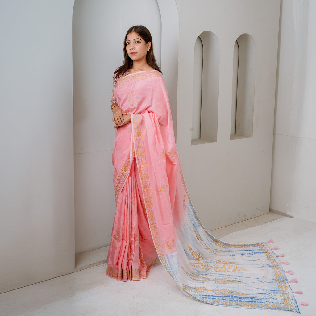 Eco Friendly Orchid SkyX Silk Saree