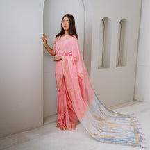 Premium Orchid SkyX Silk Saree (Pink)