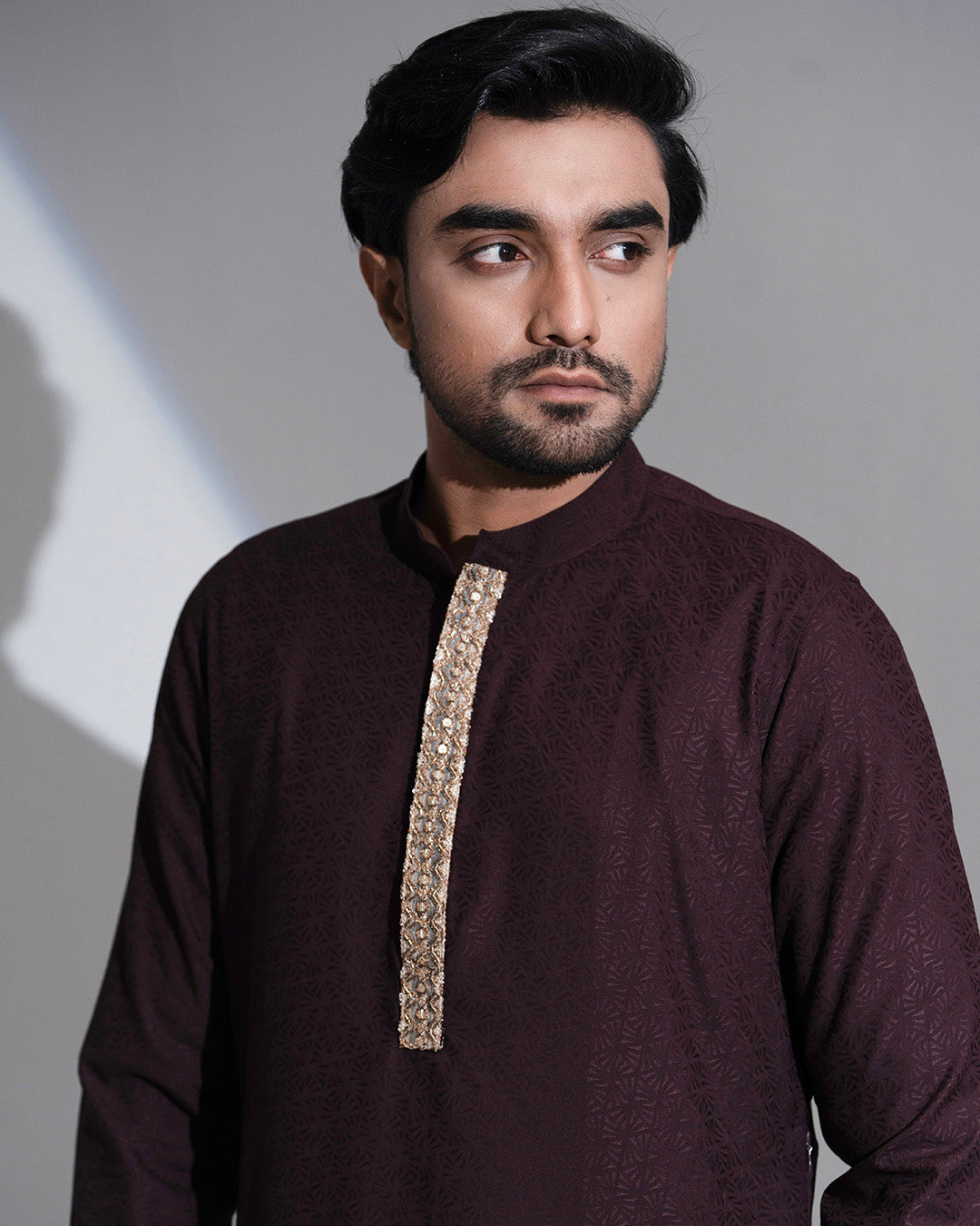 Signature MochaX Panjabi: Karchupi Lace & Premium Jacquard