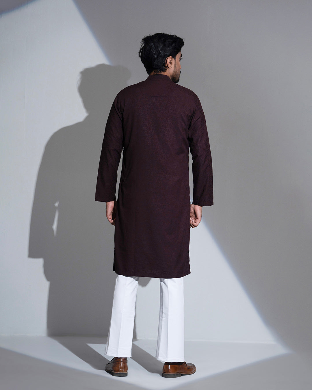 Signature MochaX Panjabi: Karchupi Lace & Premium Jacquard