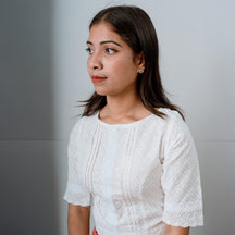 Snow PetalX Blouse Premium Embroidery with Princess Cut