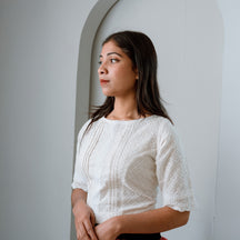 Snow PetalX Blouse Premium Embroidery with Princess Cut