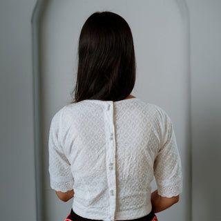 Snow PetalX Blouse Premium Embroidery with Princess Cut