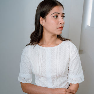 Snow PetalX Blouse Premium Embroidery with Princess Cut