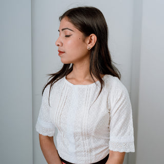 Snow PetalX Blouse Premium Embroidery with Princess Cut