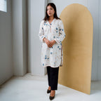 SrijaX White BloomX Kurti