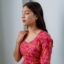 Wild RoseX Blouse: Vibrant Bloom With an Artistic Collar