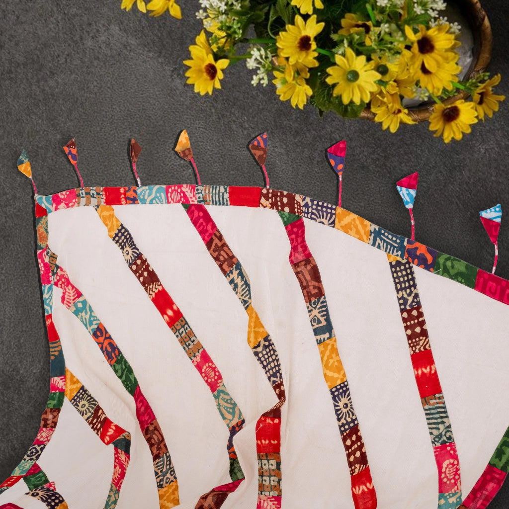 Boishakhi-Premium Woven PoetryX Patchwork Saree (Off-white)